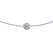 Choker Flower Cluster 18K Gold And Diamonds, On Thread