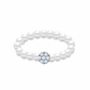 Ring Pearls Flower Diamond Cluster 18K Gold