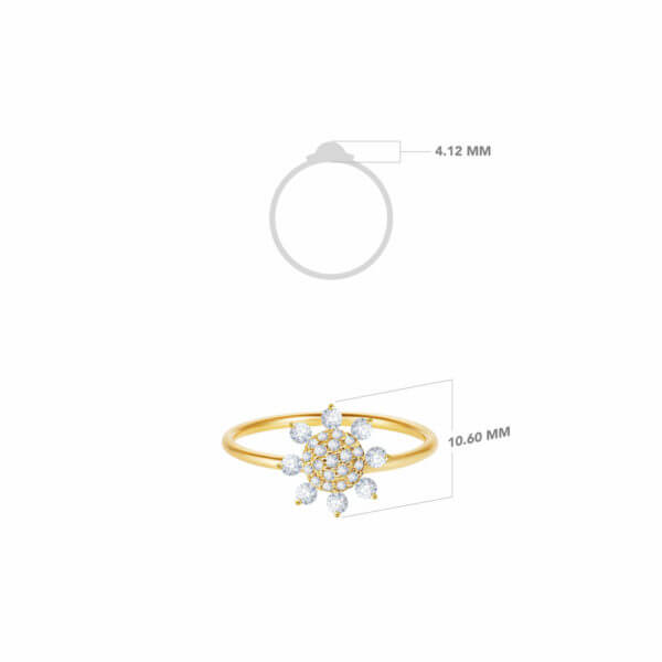 Ring Flower Diamonds & 18K Gold
