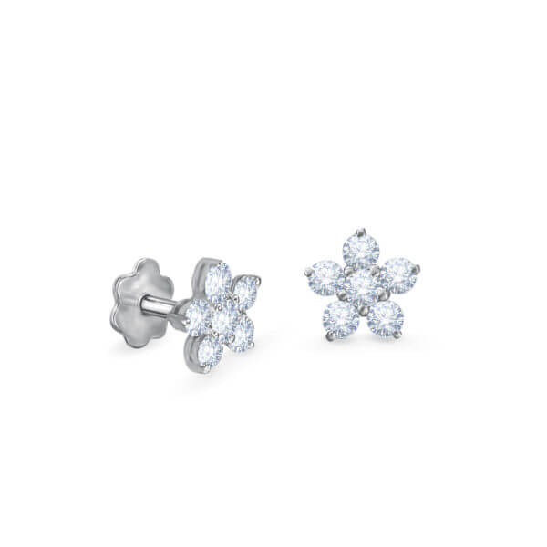 Earrings Sakura 18k gold and diamonds