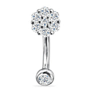 Belly Button Ring Flower Cluster, 18K Gold And Diamond