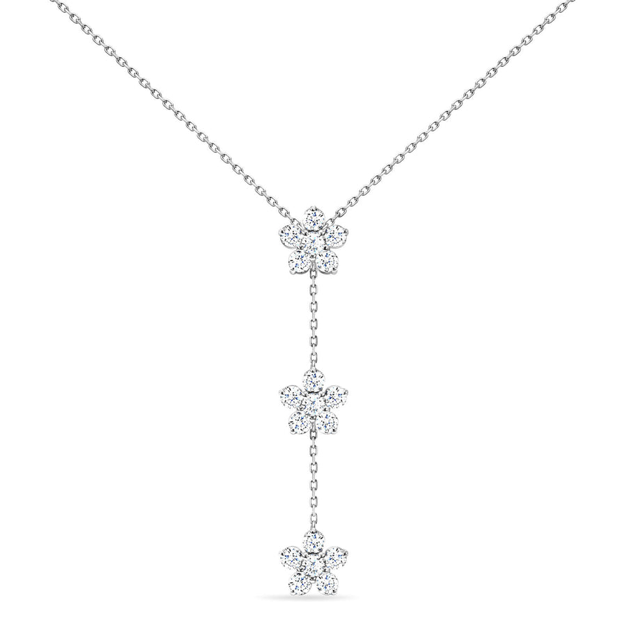 Necklace Red Carpet Trilogy Fairy Flower 18K Gold And Diamonds