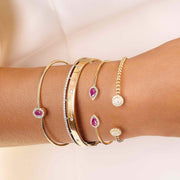 Bangle Sparkle Diamond Flower 18K Gold