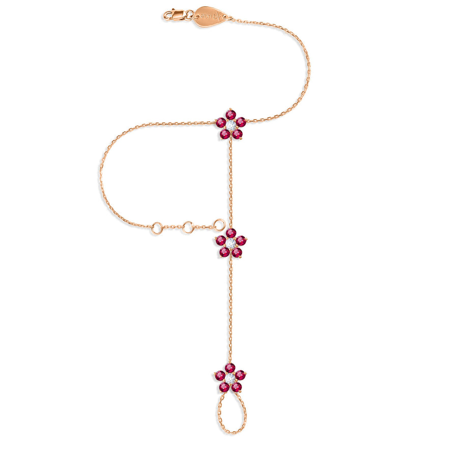 Hand chain Sakura 18k and diamonds