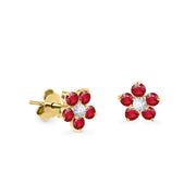 Earrings Fairy Flower Precious Stones 18K Gold And Diamonds – Ruby | Emerald | Sapphire