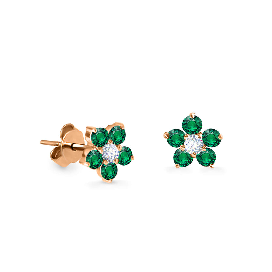 Earrings Fairy Flower Precious Stones 18K Gold And Diamonds – Ruby | Emerald | Sapphire