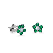 Earrings Fairy Flower Precious Stones 18K Gold And Diamonds – Ruby | Emerald | Sapphire