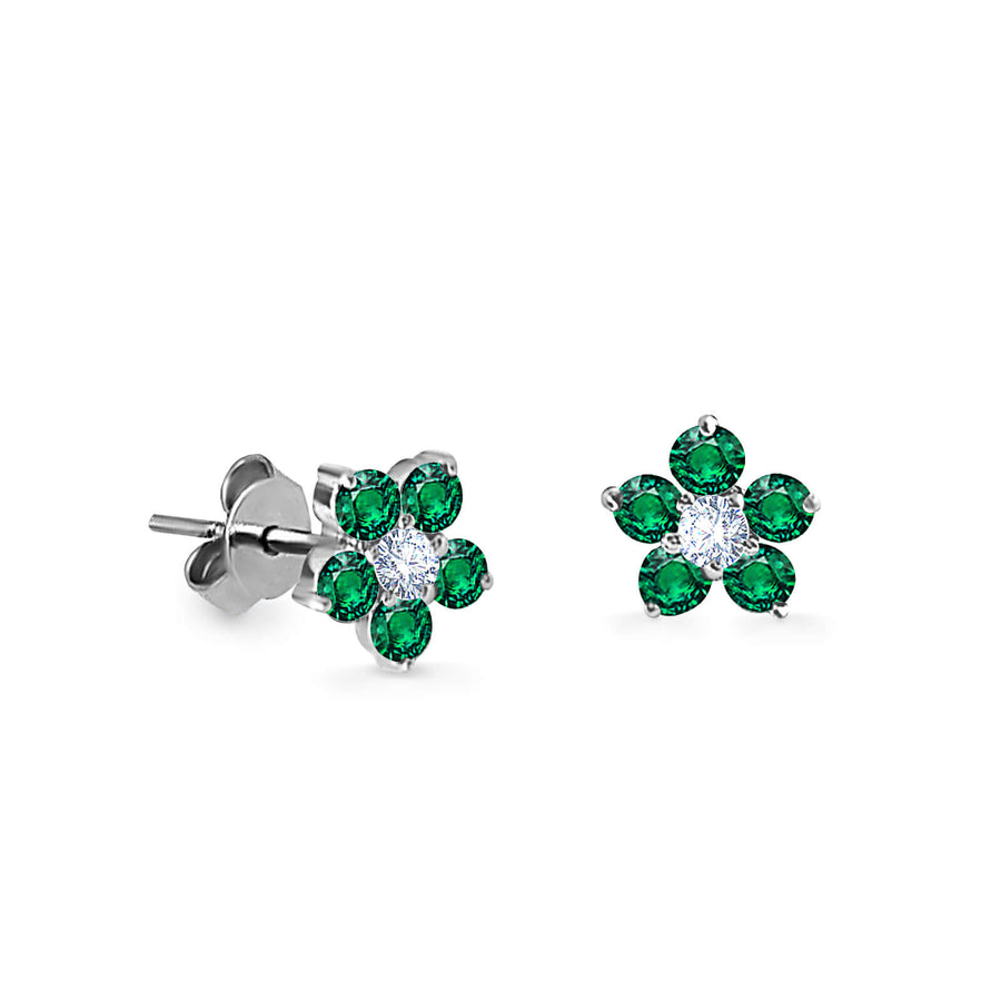 Earrings Fairy Flower Precious Stones 18K Gold And Diamonds – Ruby | Emerald | Sapphire