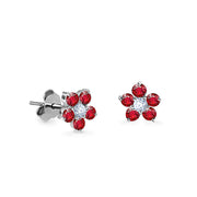 Earrings Fairy Flower Precious Stones 18K Gold And Diamonds – Ruby | Emerald | Sapphire