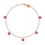 Bracelet Constellation Hanging Fairy Flower 18K Gold Precious Stones – Ruby | Emerald | Sapphire