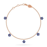 Bracelet Constellation Hanging Fairy Flower 18K Gold Precious Stones – Ruby | Emerald | Sapphire