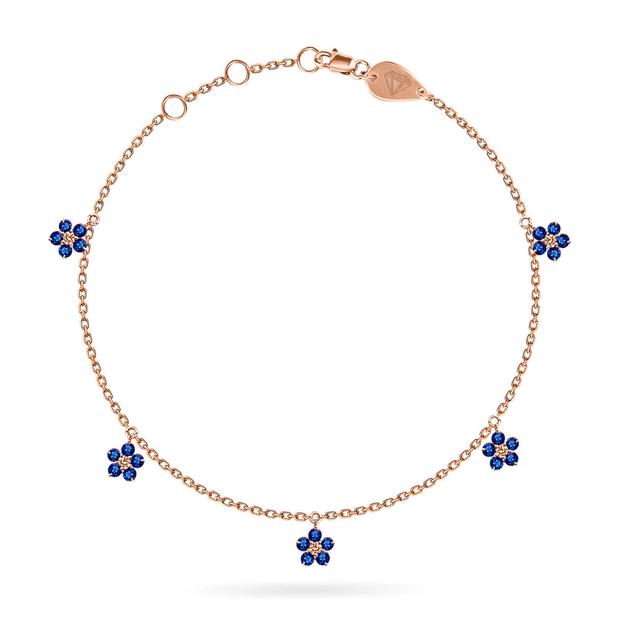 Bracelet Constellation Hanging Fairy Flower 18K Gold Precious Stones – Ruby | Emerald | Sapphire