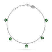 Bracelet Constellation Hanging Fairy Flower 18K Gold Precious Stones – Ruby | Emerald | Sapphire