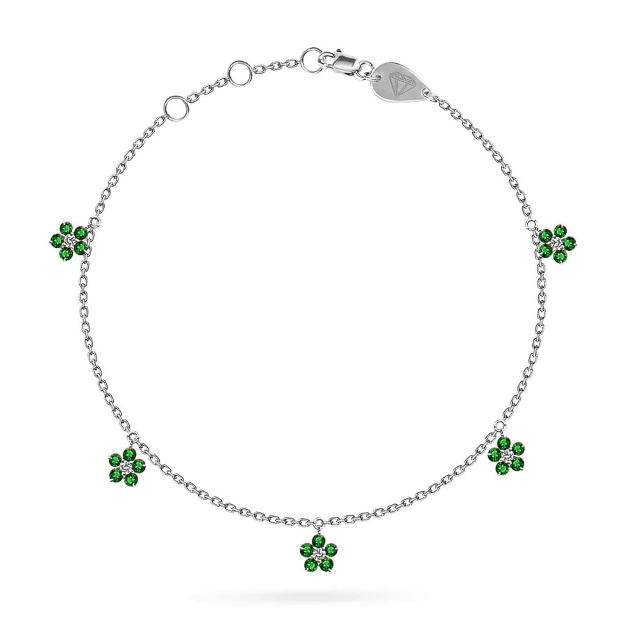 Bracelet Constellation Hanging Fairy Flower 18K Gold Precious Stones – Ruby | Emerald | Sapphire