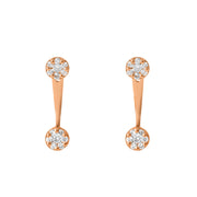 Earrings Flower Diamonds Cluster Double And 18K Gold