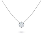 Necklace Flower Cluster Diamonds And 18K Gold