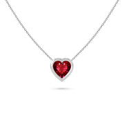 Necklace Heart Precious Stones 18K Gold – Emerald | Blue Sapphire | Ruby