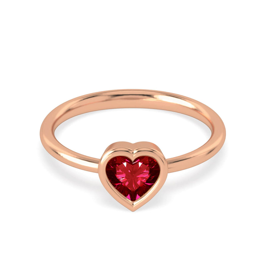 Ring Heart Precious Stones 18K Gold – Emerald | Blue Sapphire | Ruby