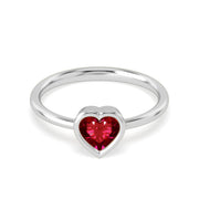 Ring Heart Precious Stones 18K Gold – Emerald | Blue Sapphire | Ruby