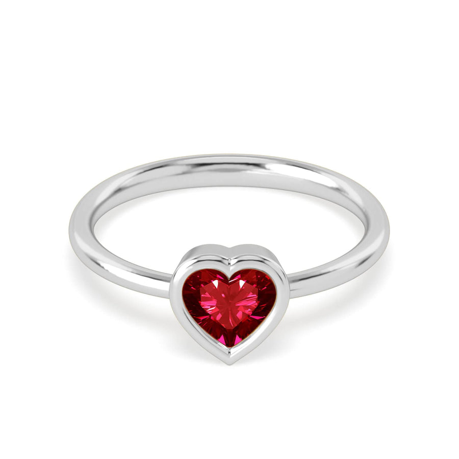 Ring Heart Precious Stones 18K Gold – Emerald | Blue Sapphire | Ruby