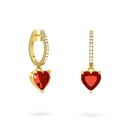 Earrings Scarlett Heart Precious Stones 18K Gold