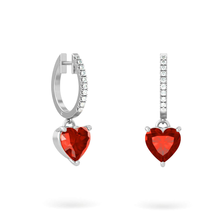 Earrings Scarlett Heart Precious Stones 18K Gold