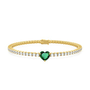Bracelet Tennis Scarlett Oval, 18K Gold, Precious Stones & Diamonds