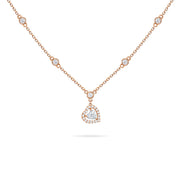 Necklace Bella Hanging Diamond Heart, 18K Gold