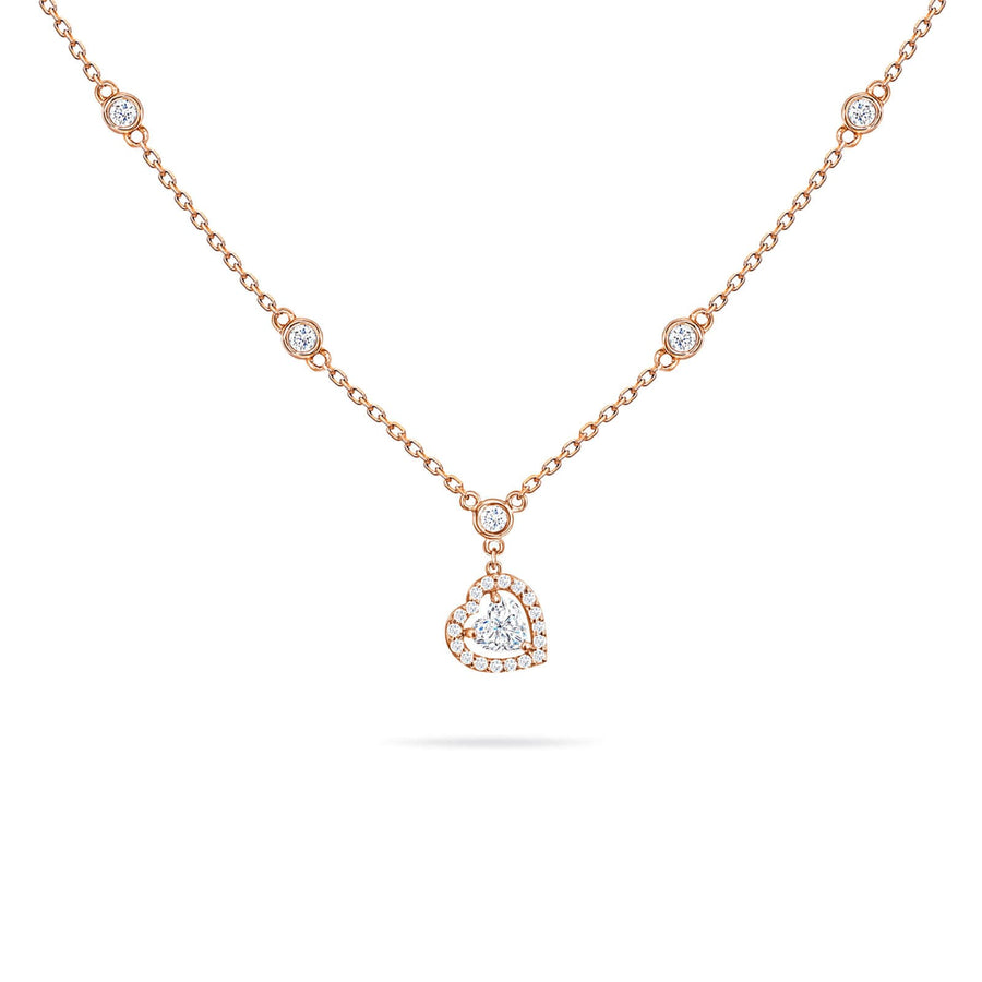 Necklace Bella Hanging Diamond Heart, 18K Gold
