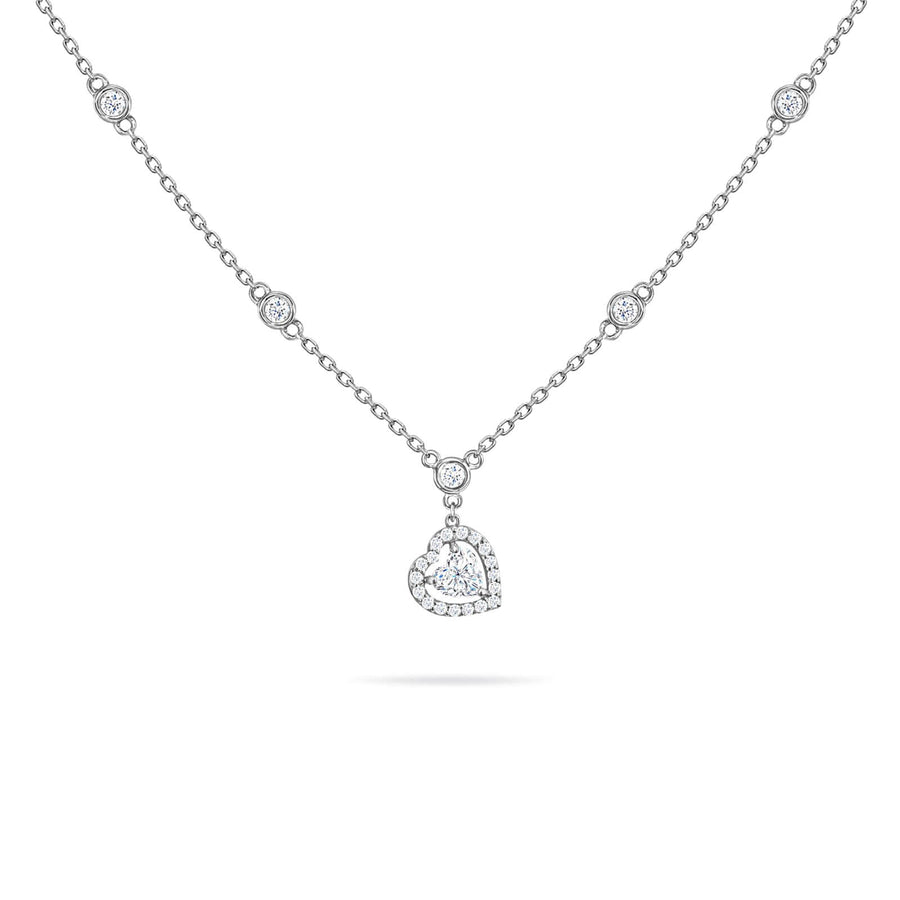 Necklace Bella Hanging Diamond Heart, 18K Gold