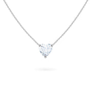 Necklace Solitaire Diamond Heart-Cut 18K Gold
