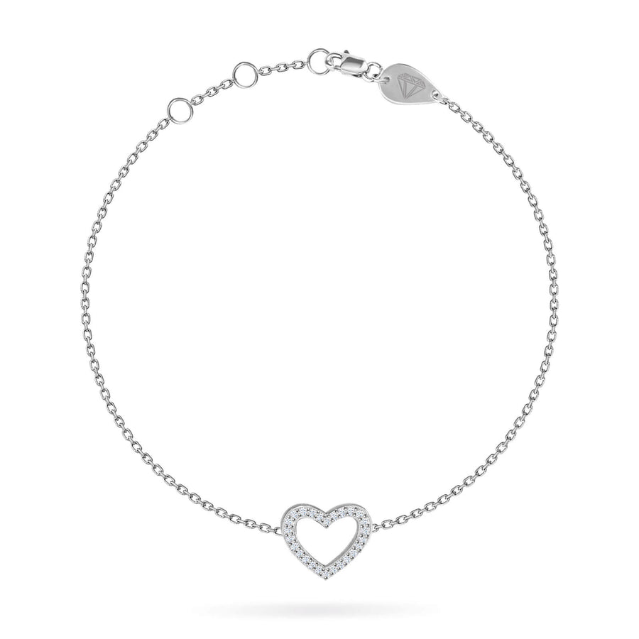 Anklet Precious Diamonds Heart 18K Gold