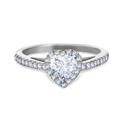 Ring Wedding Solitaire Diamond Heart-Cut 1 Carat On 18K Gold