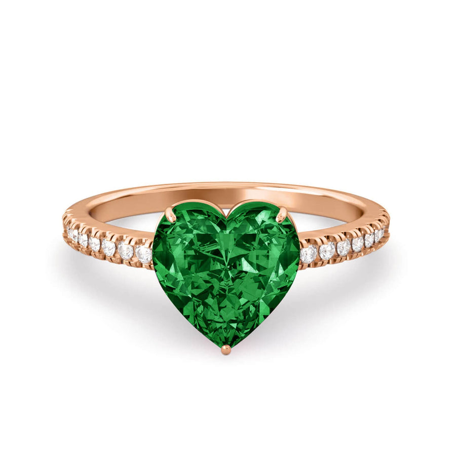 Ring Coco Heart Love, 18K Gold And Diamonds – Ruby | Sapphire | Emerald