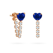 Earrings Heart Loop, 18K Gold, Diamonds And Precious Stone – Ruby | Emerald | Sapphire