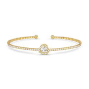 Bangle Verona Heart Cut, 18K Gold And Diamonds