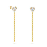 Earrings Lune Heart, 18K Gold & Diamonds