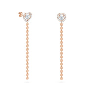 Earrings Lune Heart, 18K Gold & Diamonds