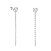 Earrings Lune Heart, 18K Gold & Diamonds