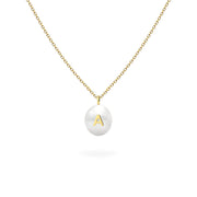 Necklace Pearl Letter, 18K Gold