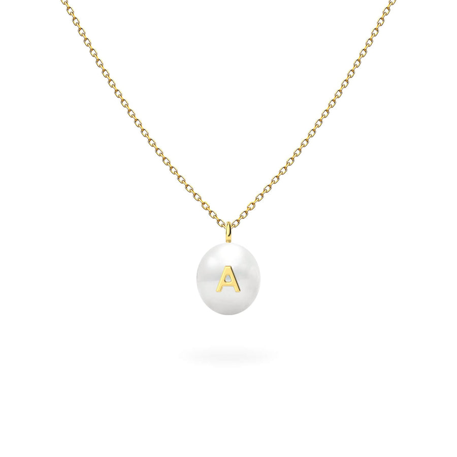 Necklace Pearl Letter, 18K Gold