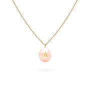 Necklace Pearl Letter, 18K Gold
