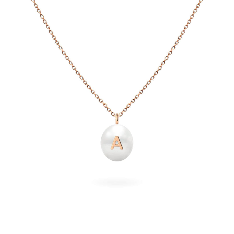 Necklace Pearl Letter, 18K Gold