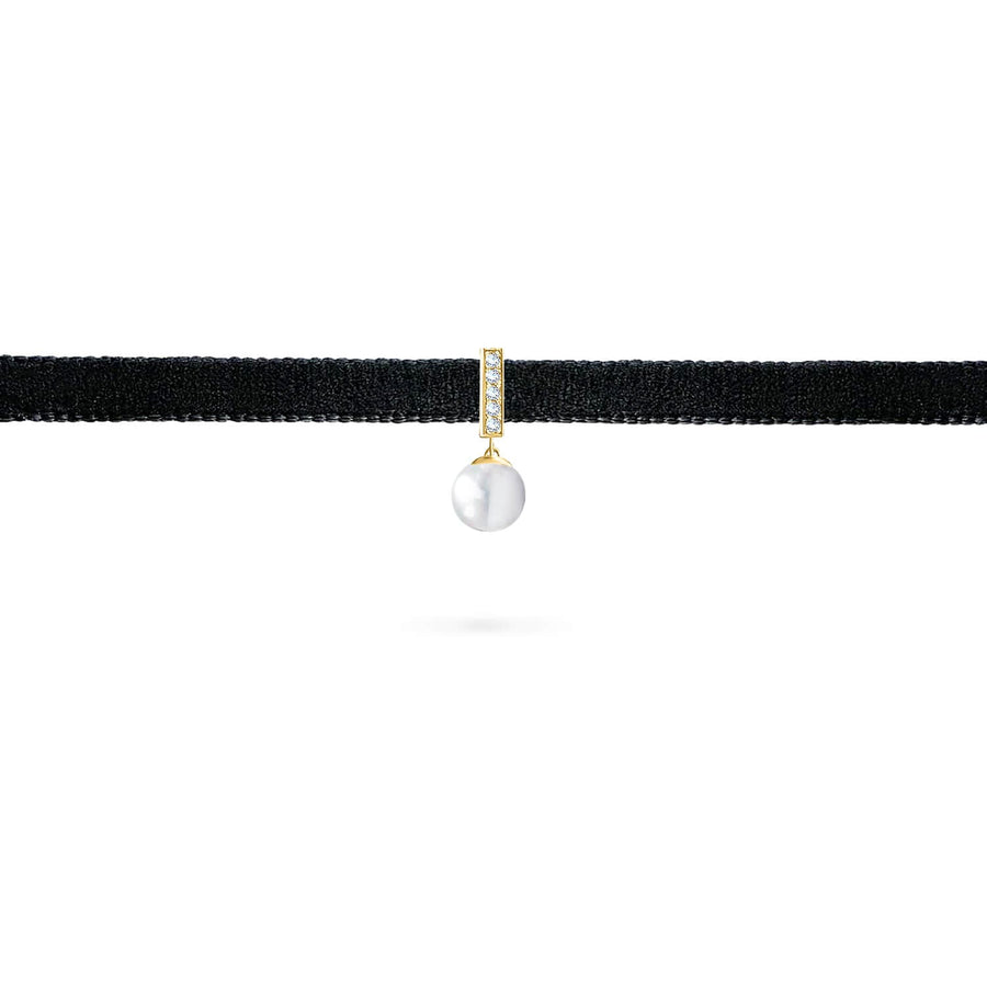 Choker Velvet Pearl 18K Gold And Diamonds
