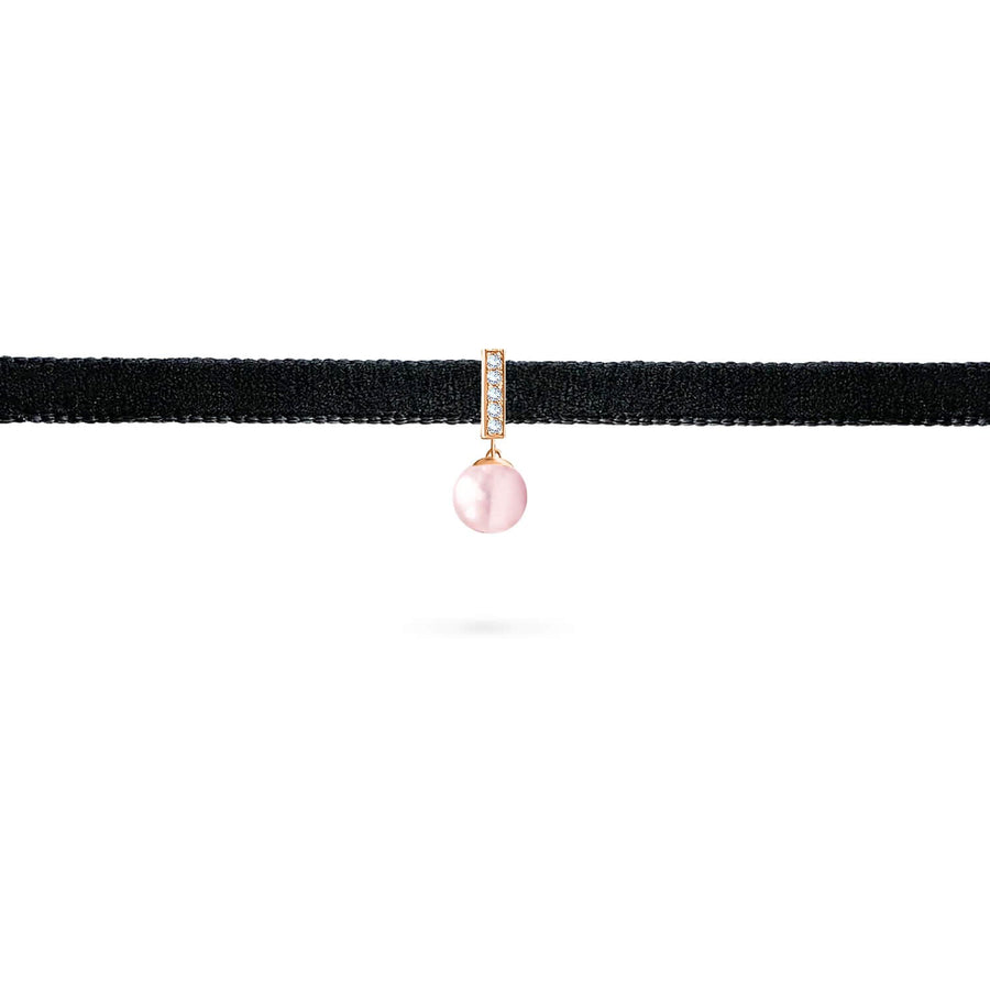 Choker Velvet Pearl 18K Gold And Diamonds