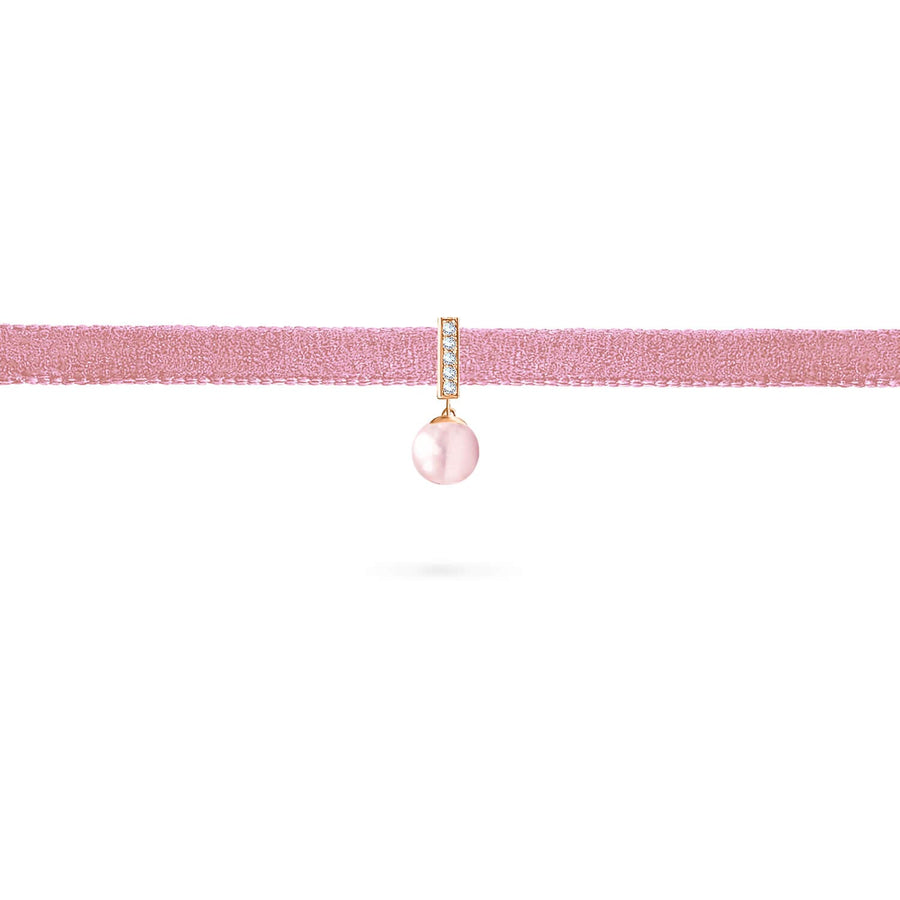 Choker Velvet Pearl 18K Gold And Diamonds