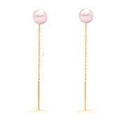 Earrings Long Pearl 18K Gold
