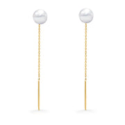 Earrings Long Pearl 18K Gold