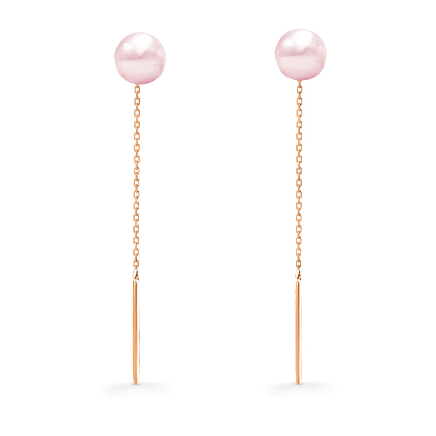 Earrings Long Pearl 18K Gold