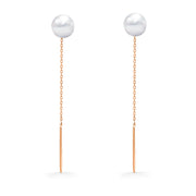 Earrings Long Pearl 18K Gold